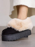 Bota de moda,bota de dama con peluche por fuera y por dentro