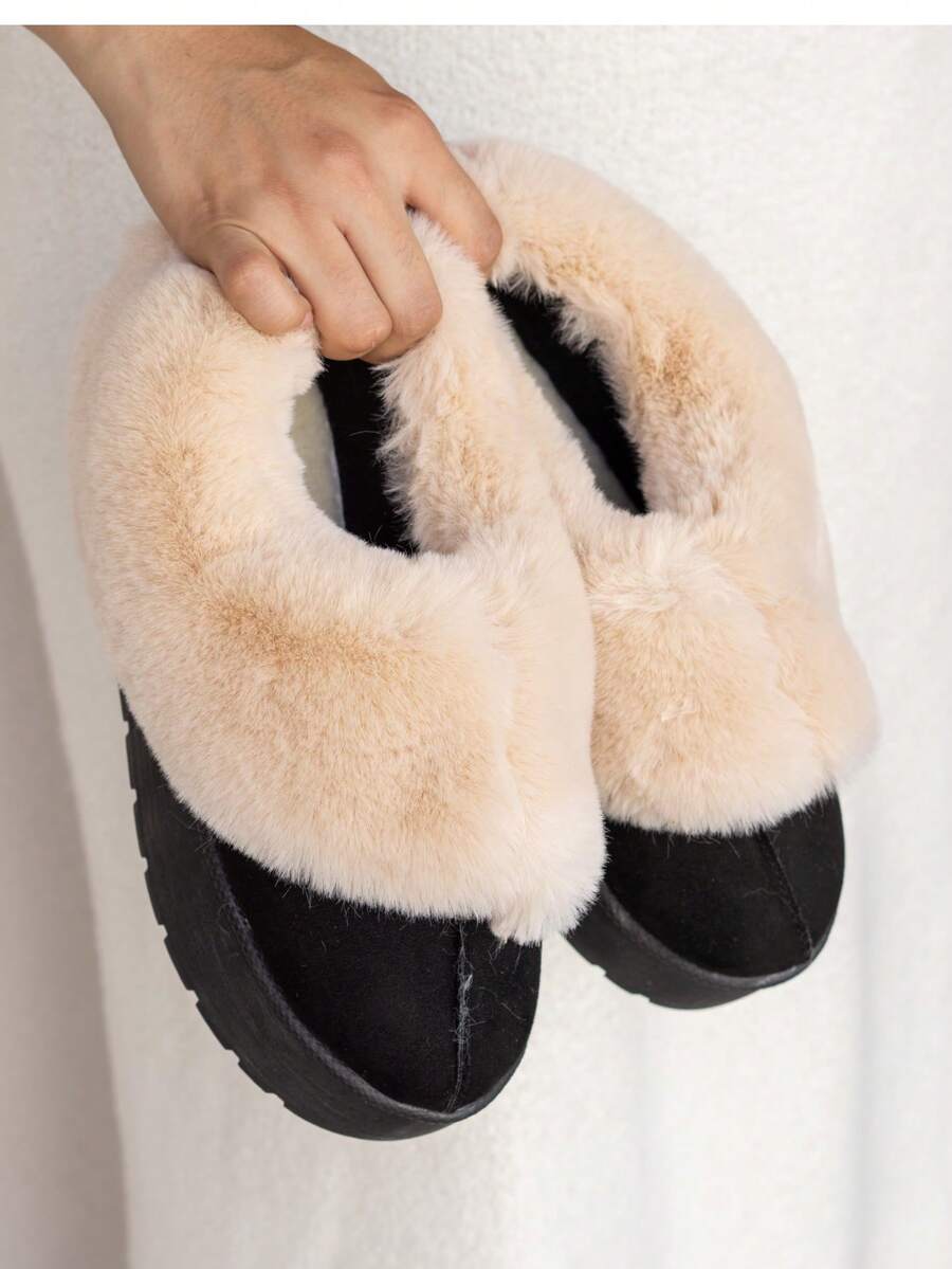 Bota de moda,bota de dama con peluche por fuera y por dentro