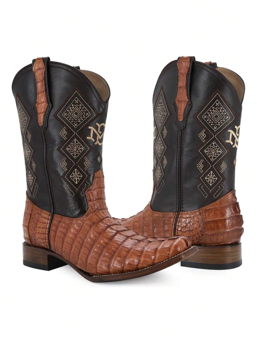 Bota Vaquera Para Caballero Diseño de Tobillo Alto