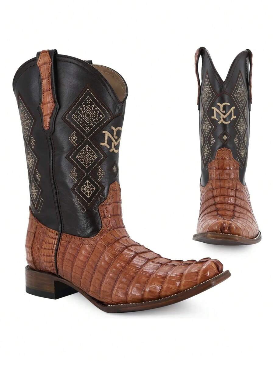 Bota Vaquera Para Caballero Diseño de Tobillo Alto
