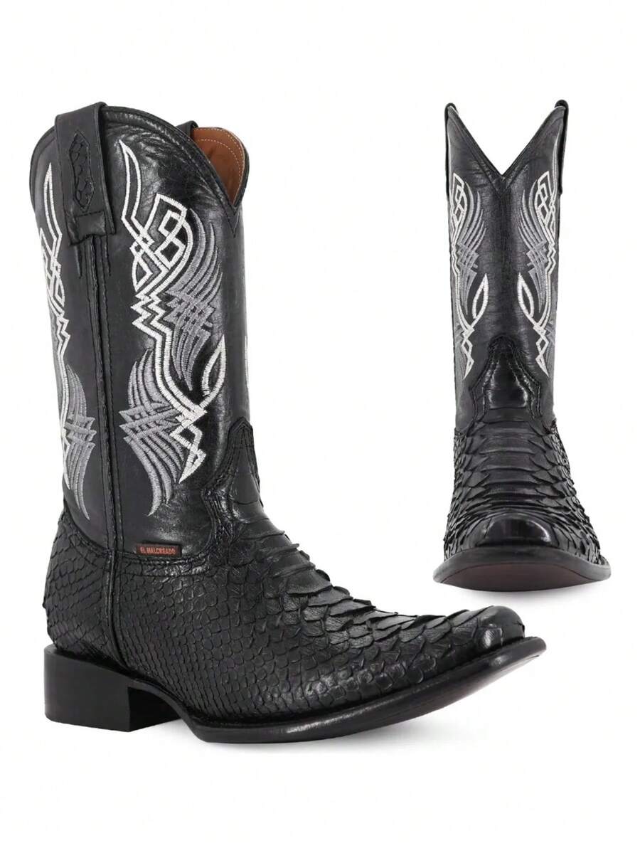 Bota Vaquera Autentico Pitón Para Caballero Cuero Genuino
