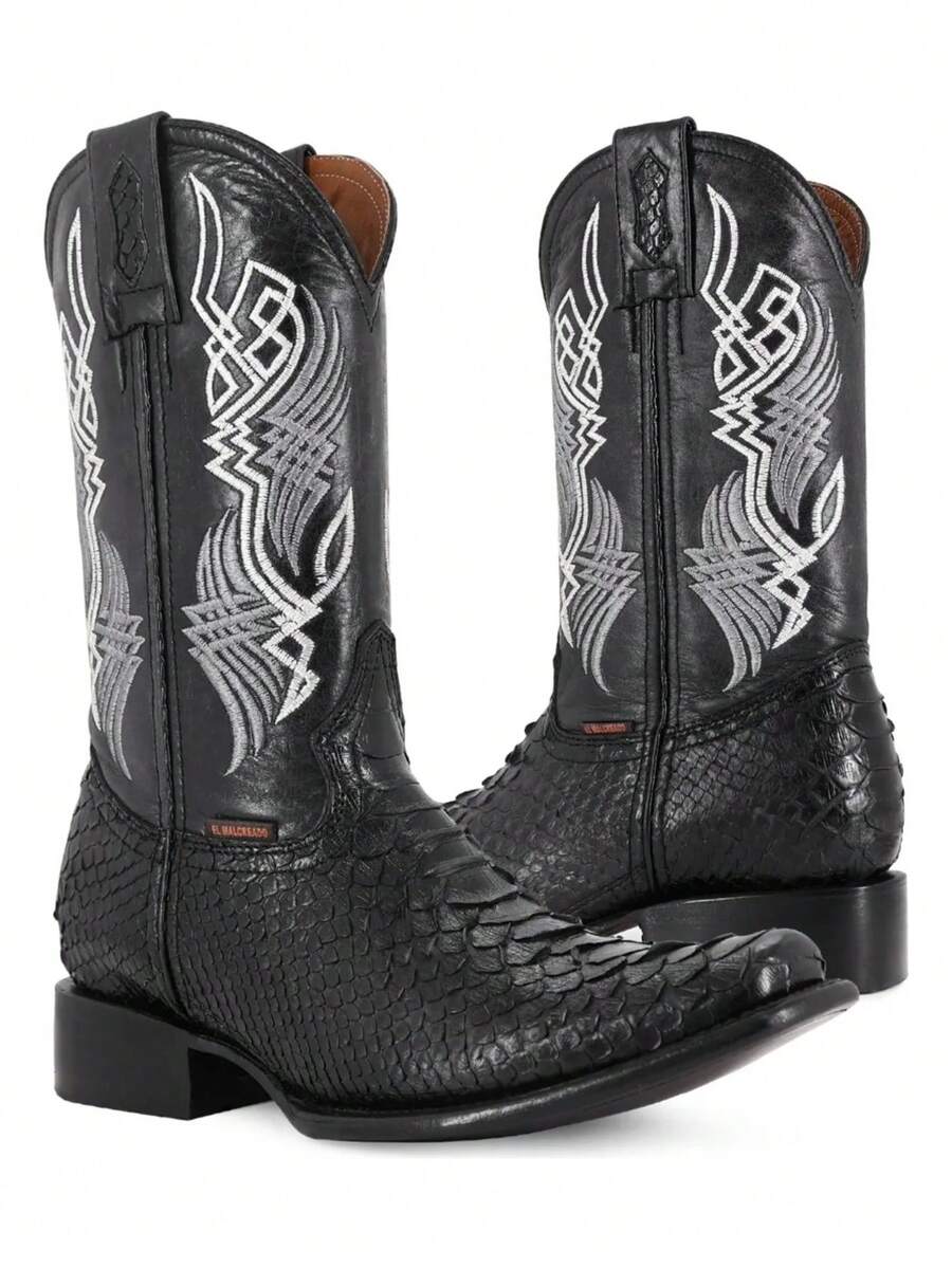 Bota Vaquera Autentico Pitón Para Caballero Cuero Genuino