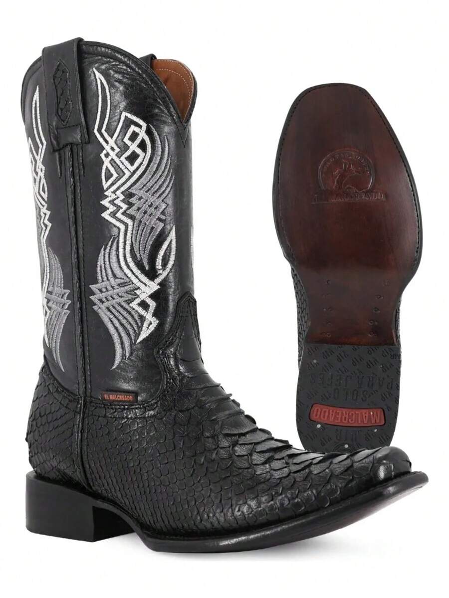 Bota Vaquera Autentico Pitón Para Caballero Cuero Genuino