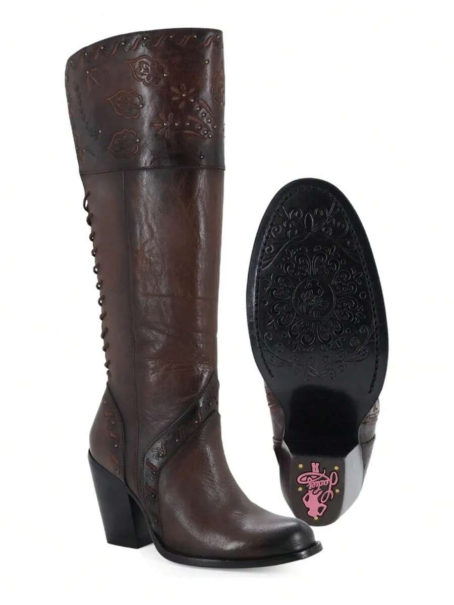 Bota Vaquera Para Dama Piel Genuina