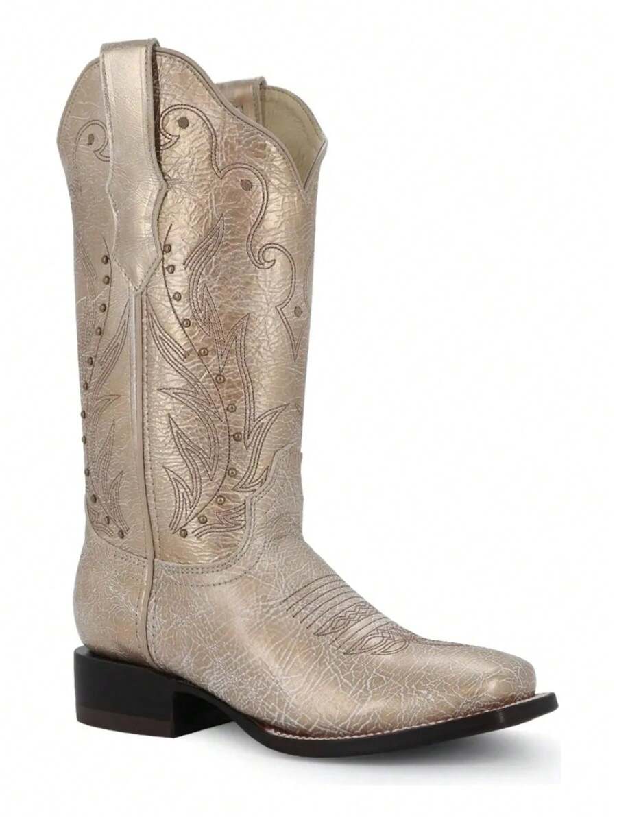 Bota Vaquera Para Mujer Piel Genuina