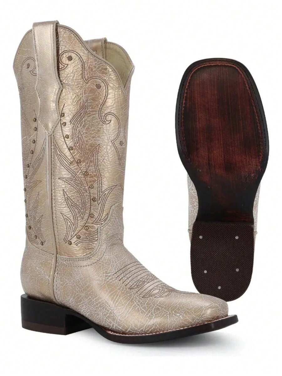 Bota Vaquera Para Mujer Piel Genuina