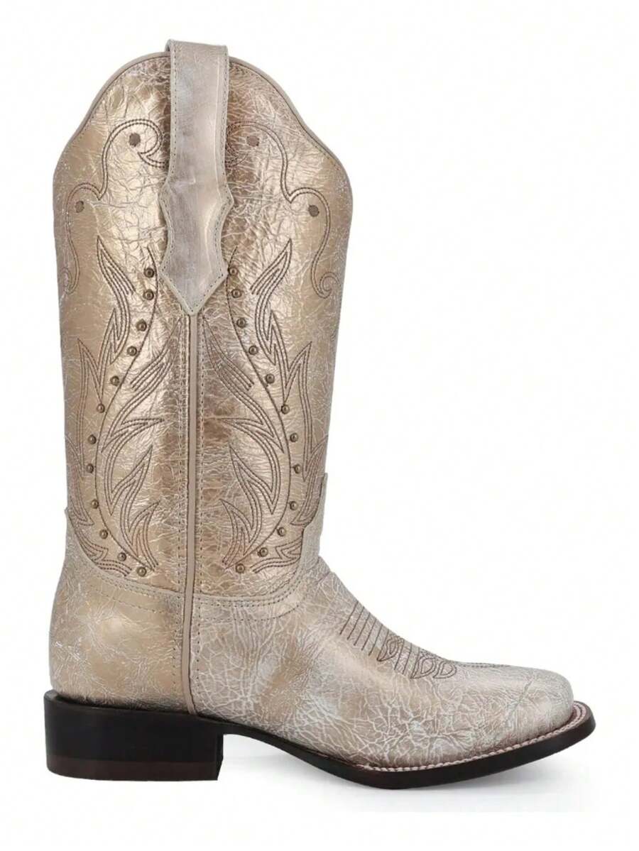 Bota Vaquera Para Mujer Piel Genuina
