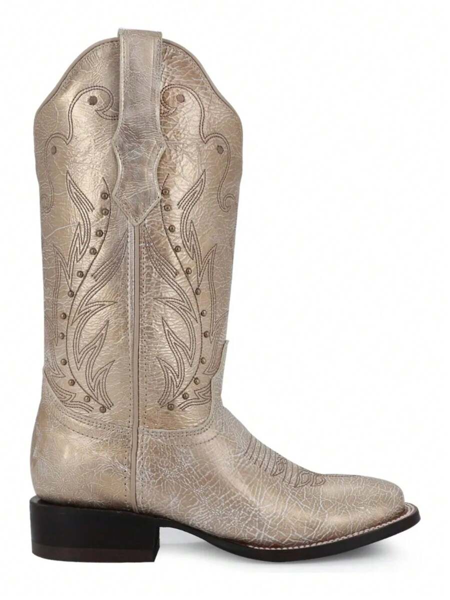 Bota Vaquera Para Mujer Piel Genuina