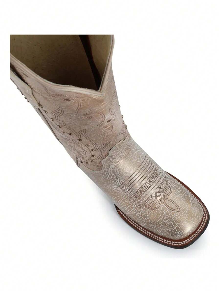 Bota Vaquera Para Mujer Piel Genuina
