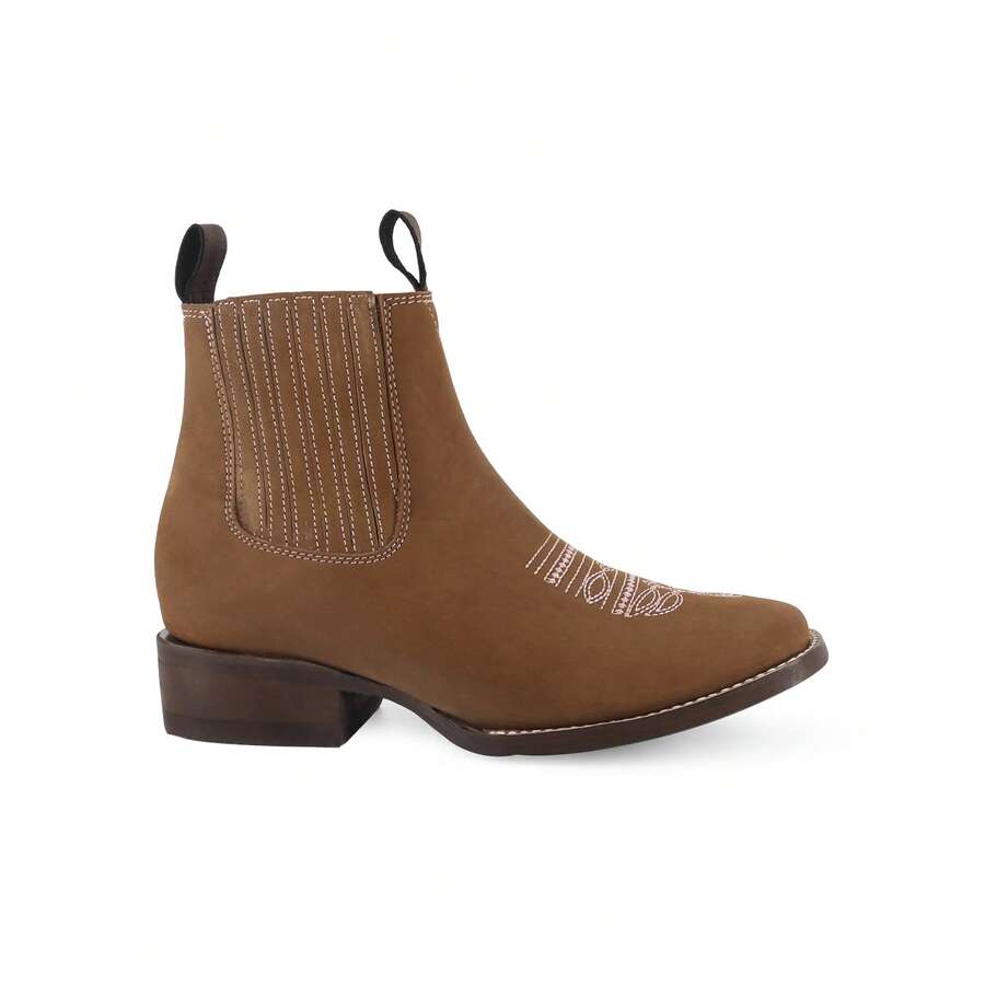 Botines Estilo Cowboy para Mujer con Bordados Elegantes