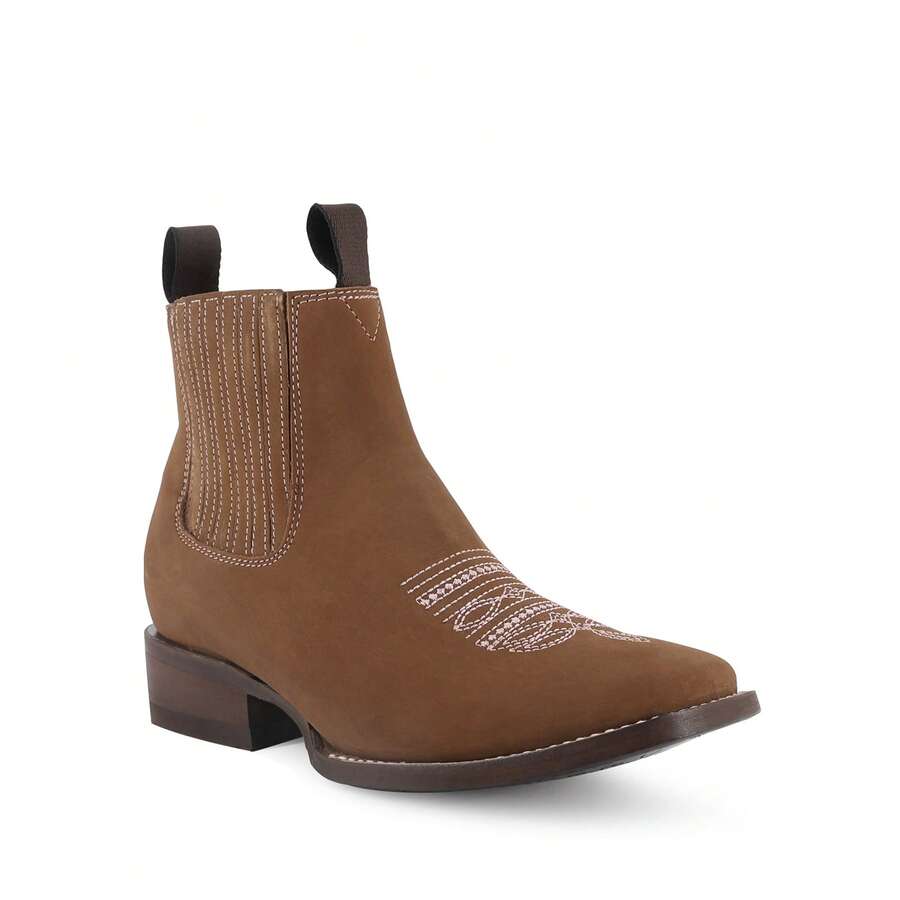 Botines Estilo Cowboy para Mujer con Bordados Elegantes