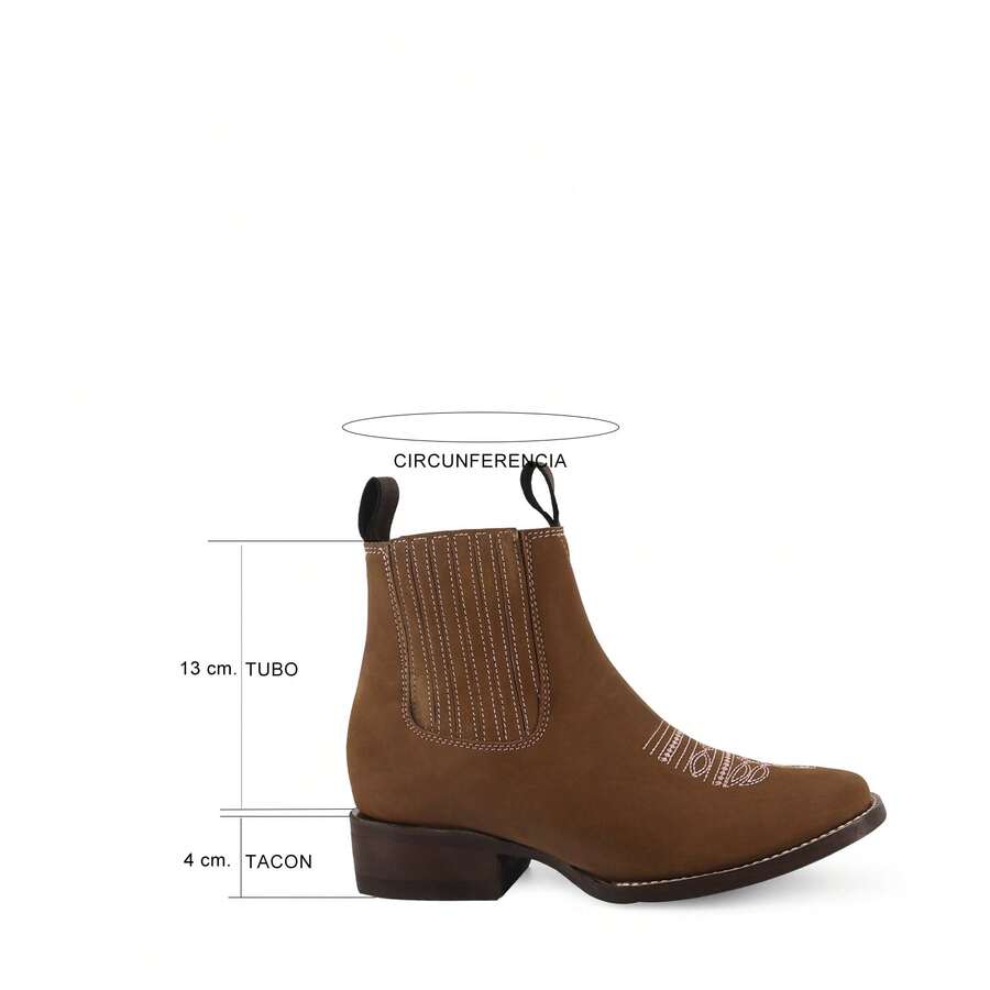 Botines Estilo Cowboy para Mujer con Bordados Elegantes