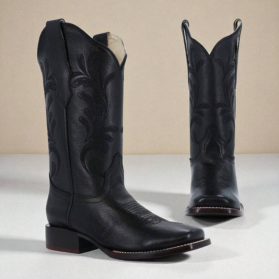 Botas Vaqueras de Caña Alta con Bordado Elegante