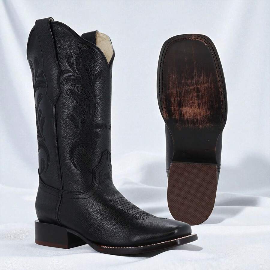 Botas Vaqueras de Caña Alta con Bordado Elegante