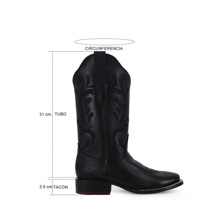 Botas Vaqueras de Caña Alta con Bordado Elegante