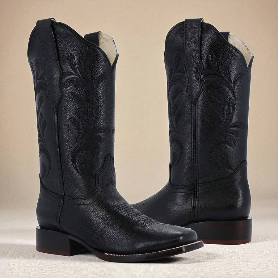 Botas Vaqueras de Caña Alta con Bordado Elegante