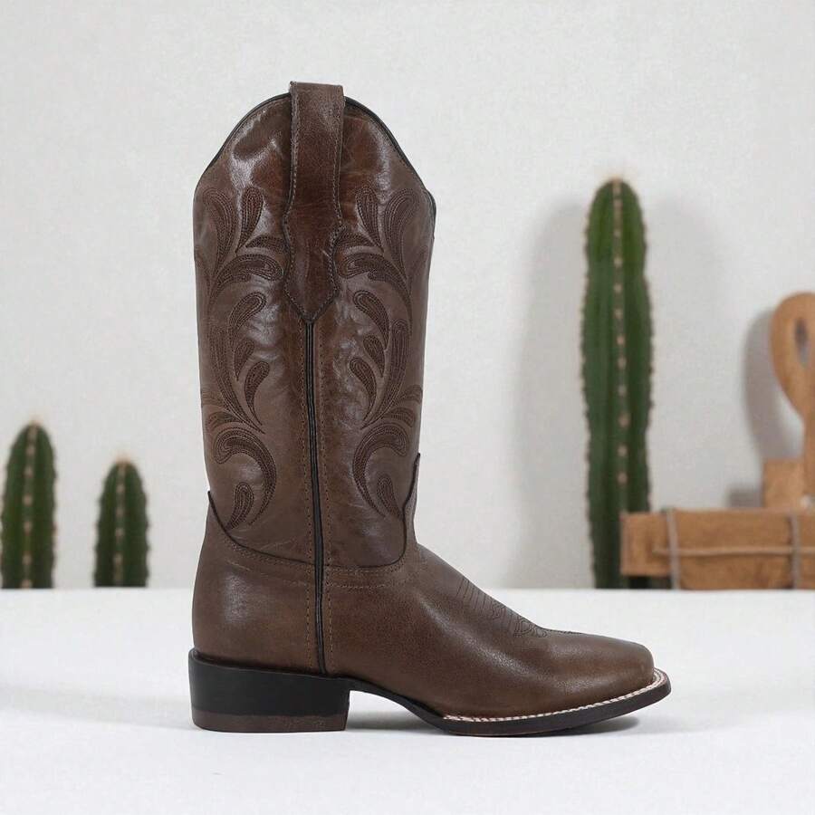 Botas Vaqueras de Caña Alta con Bordado Elegante