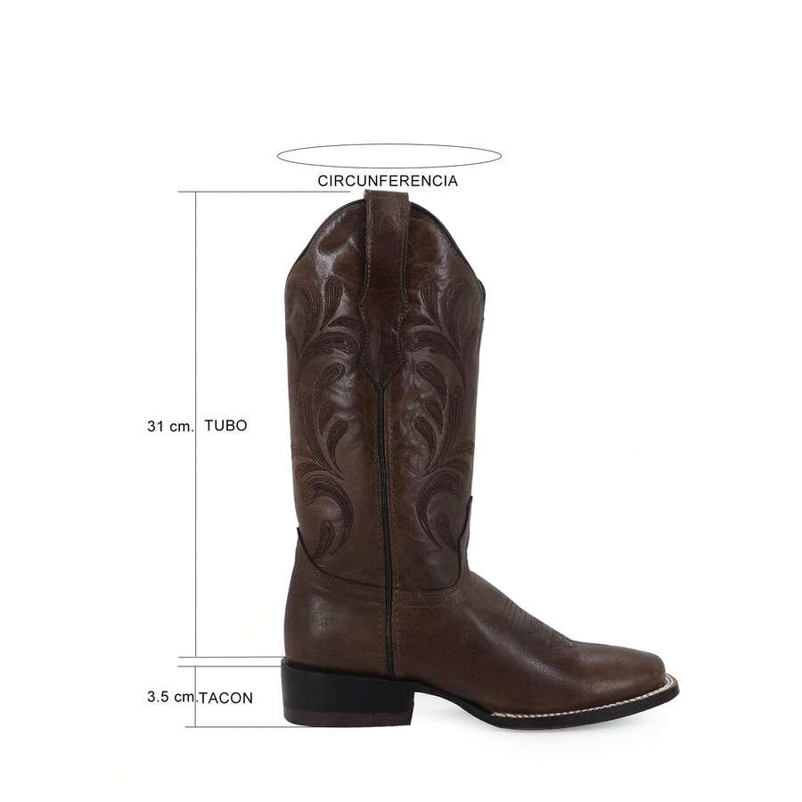 Botas Vaqueras de Caña Alta con Bordado Elegante
