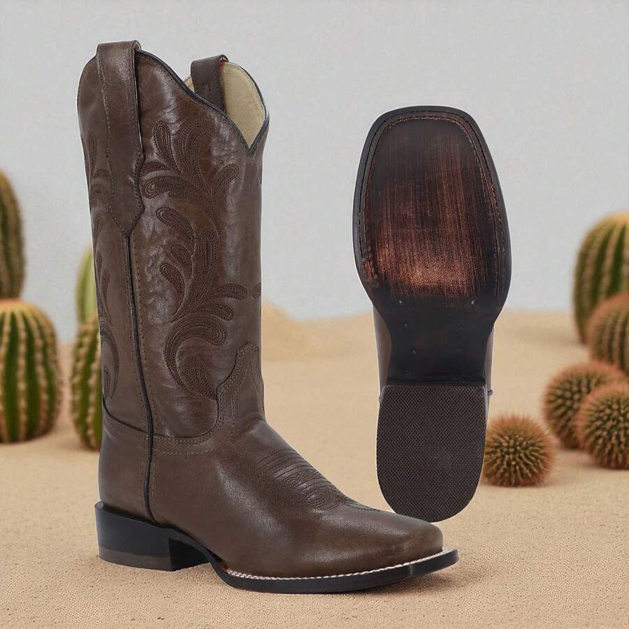 Botas Vaqueras de Caña Alta con Bordado Elegante