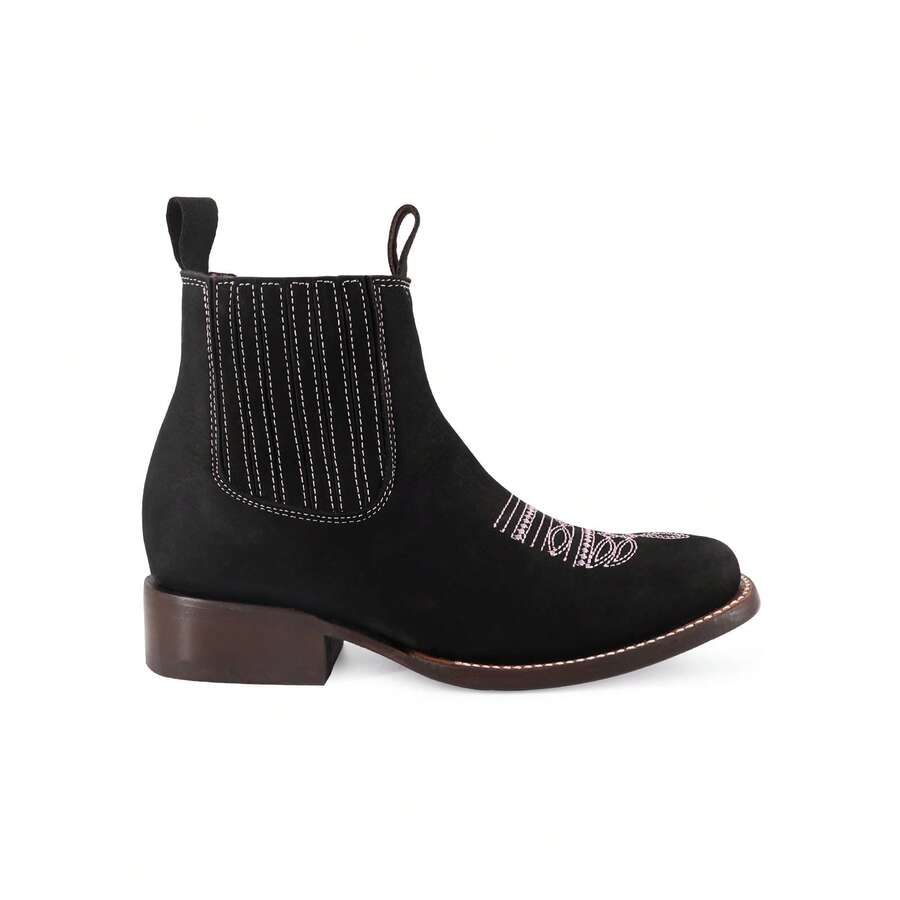 Botines Estilo Cowboy para Mujer con Bordados Elegantes