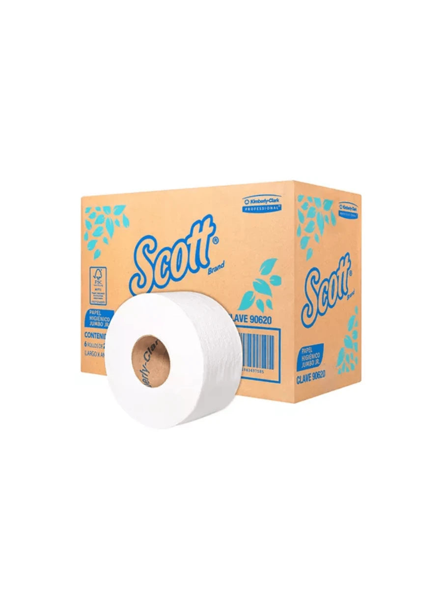 Papel higiénico blanco Scott caja con 6 bobinas jumbo