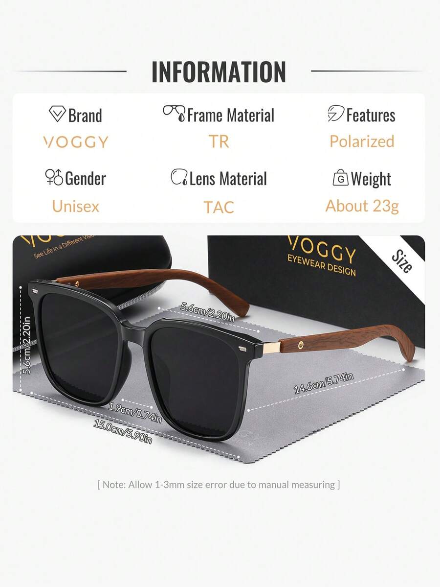 Gafas decorativas VOGGY de metal polarizadas extragrandes