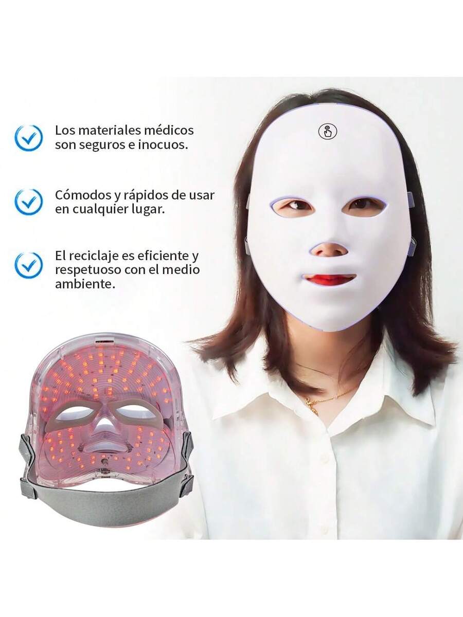 Mascara Facial de Luz Led de 7 Colores Terapia