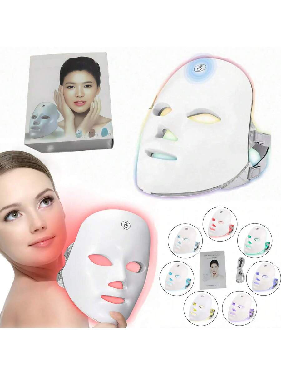 Mascara Facial de Luz Led de 7 Colores Terapia