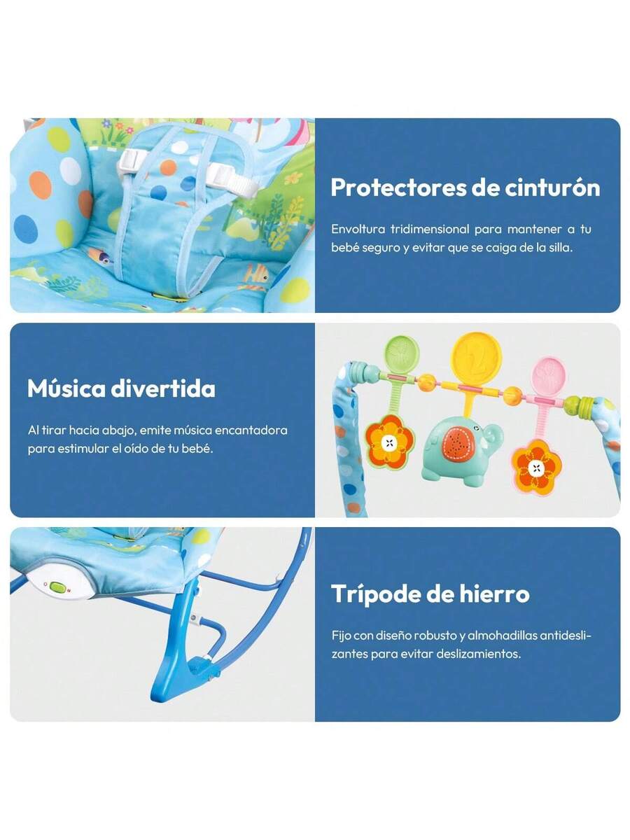 Silla mecedora multifuncional para bebés
