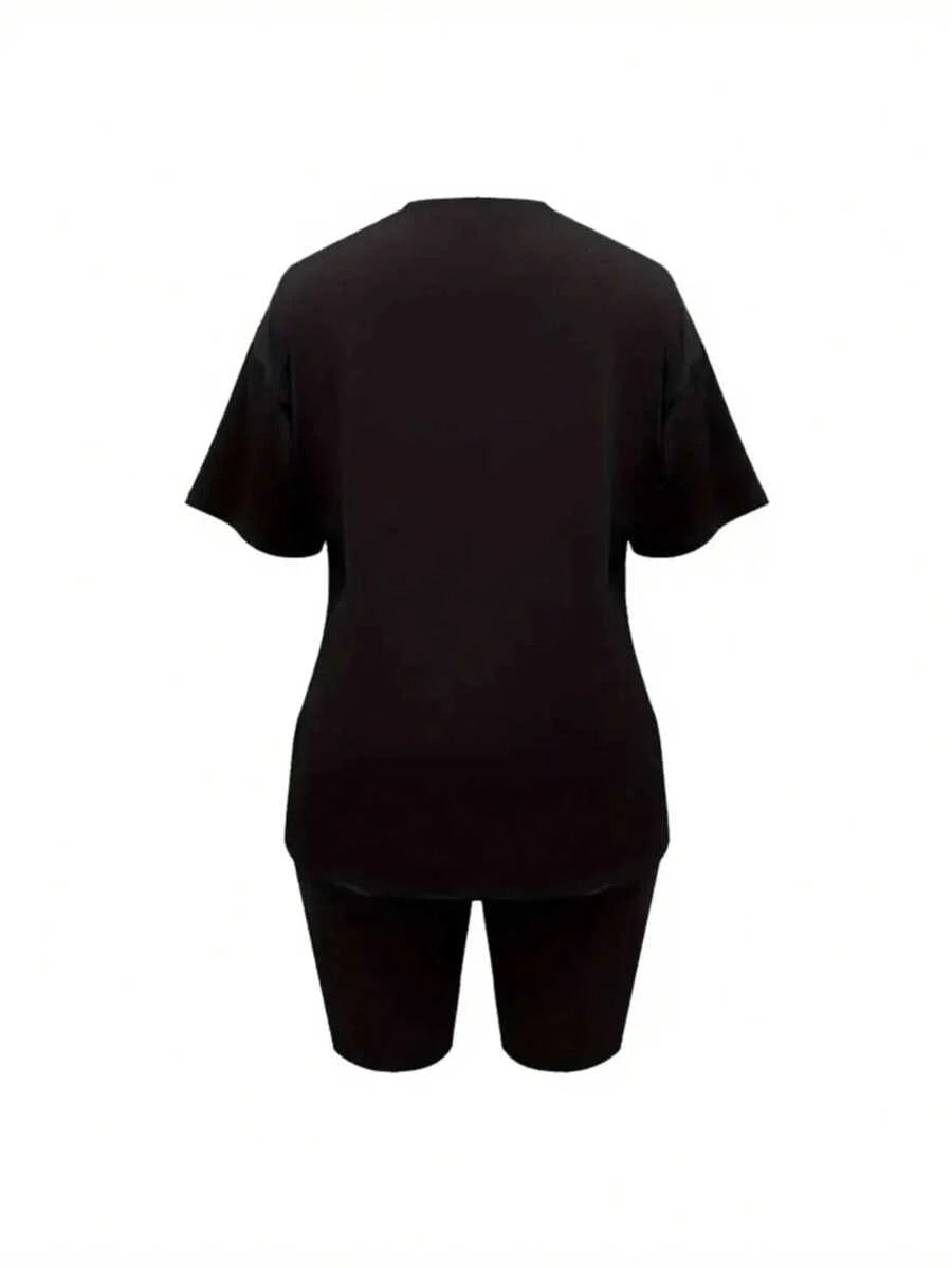 Conjunto 2 piezas dama camiseta gráfica
