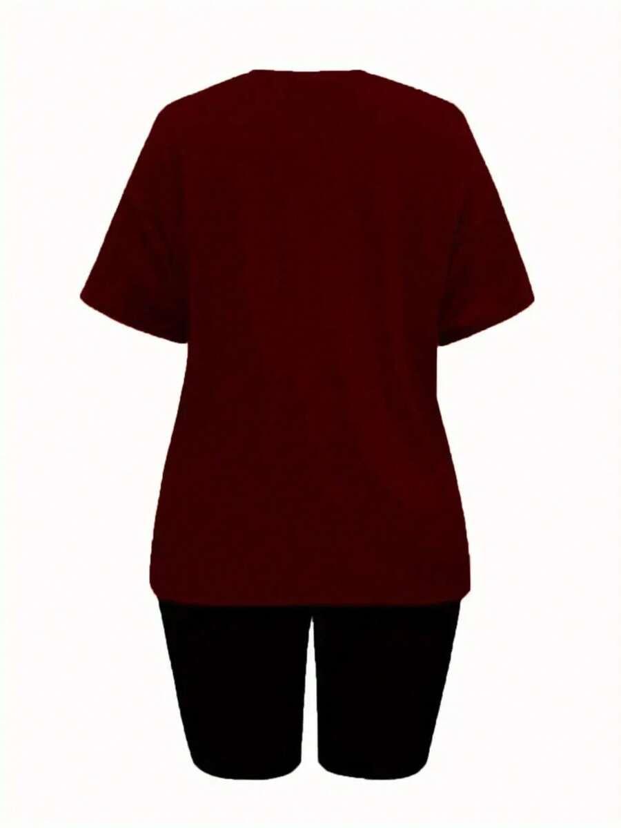 Conjunto 2 piezas dama camiseta gráfica