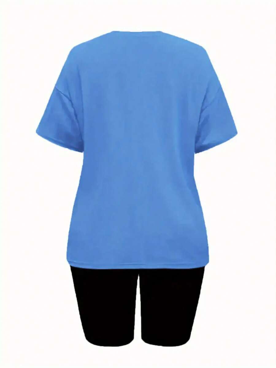 Conjunto 2 piezas dama camiseta gráfica