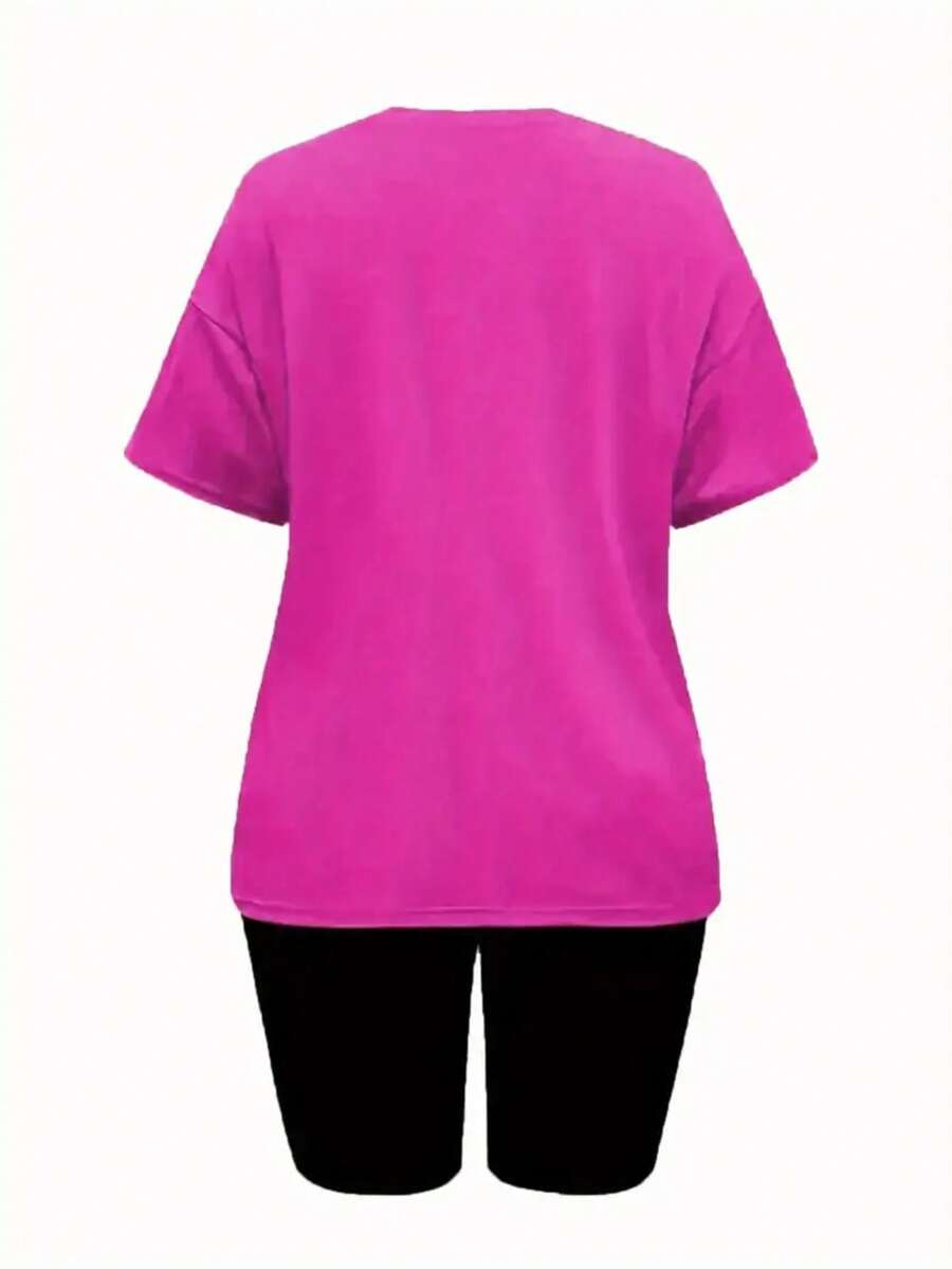 Conjunto 2 piezas dama camiseta gráfica