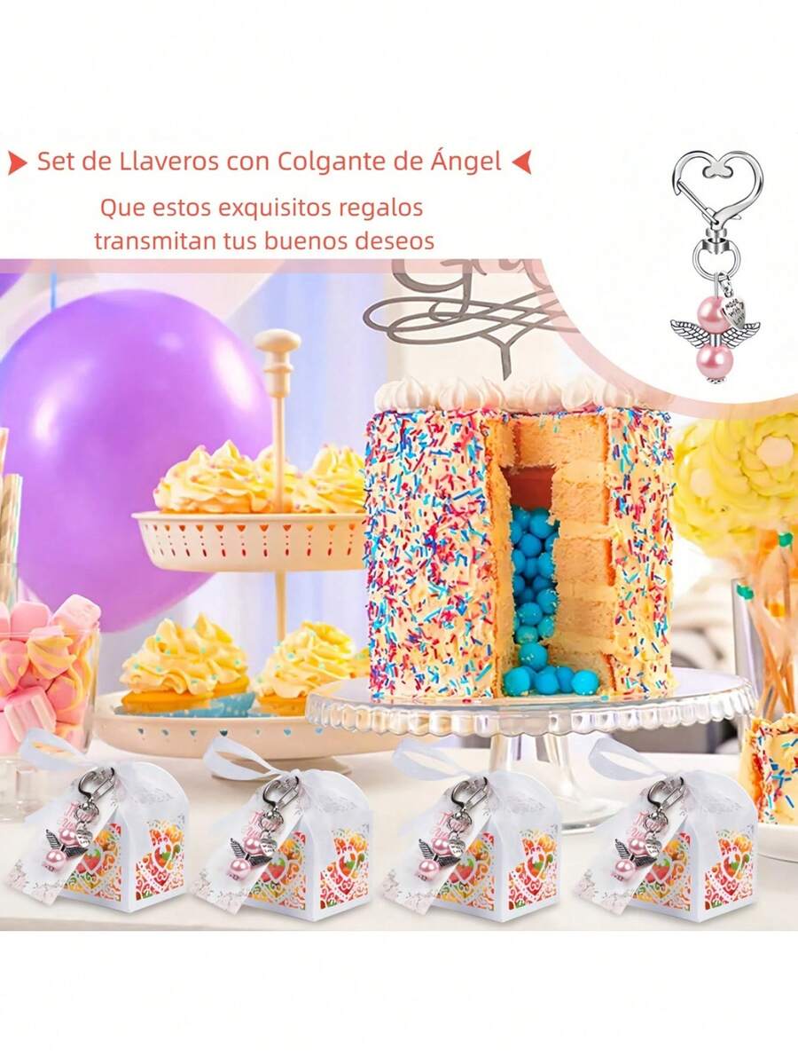 Llaveros de Ángel con Perlas Rosas
