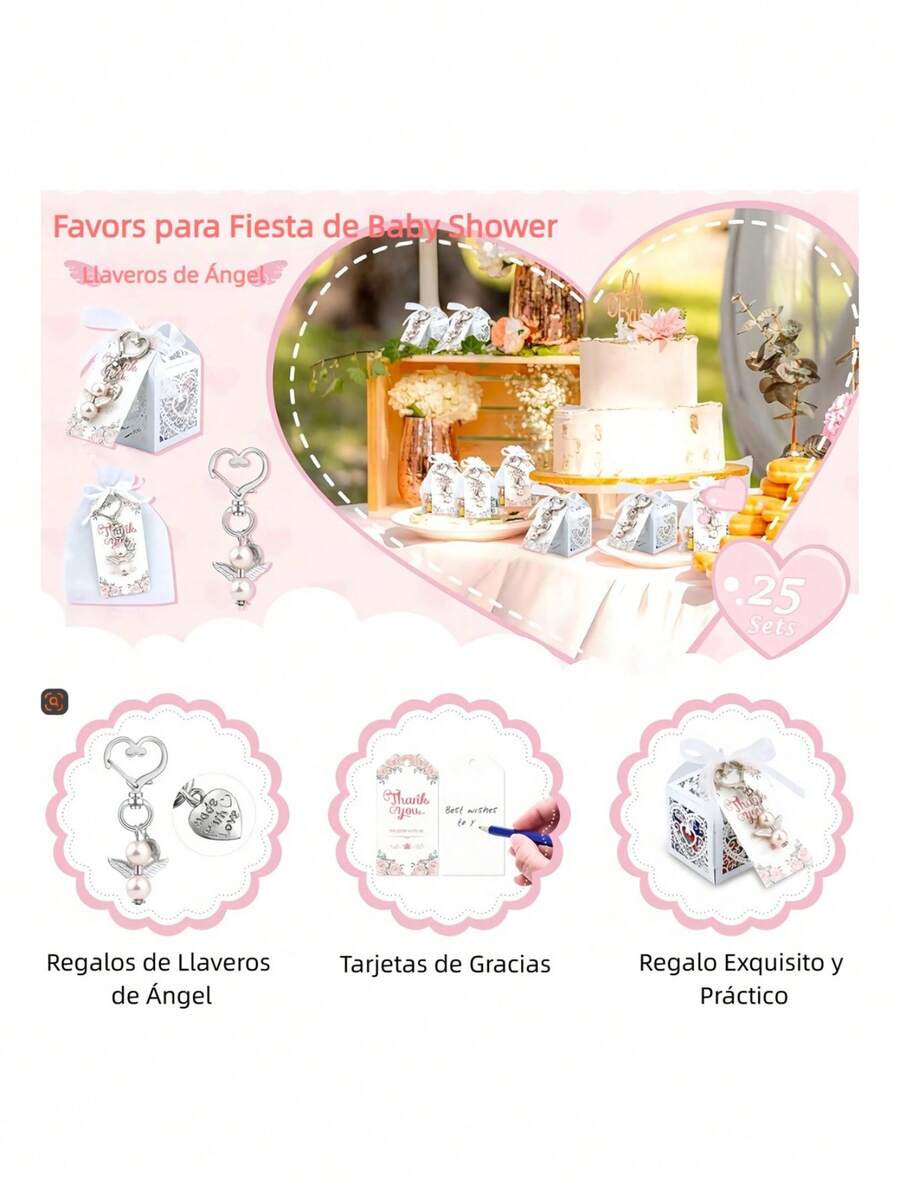 Llaveros de Ángel con Perlas Rosas