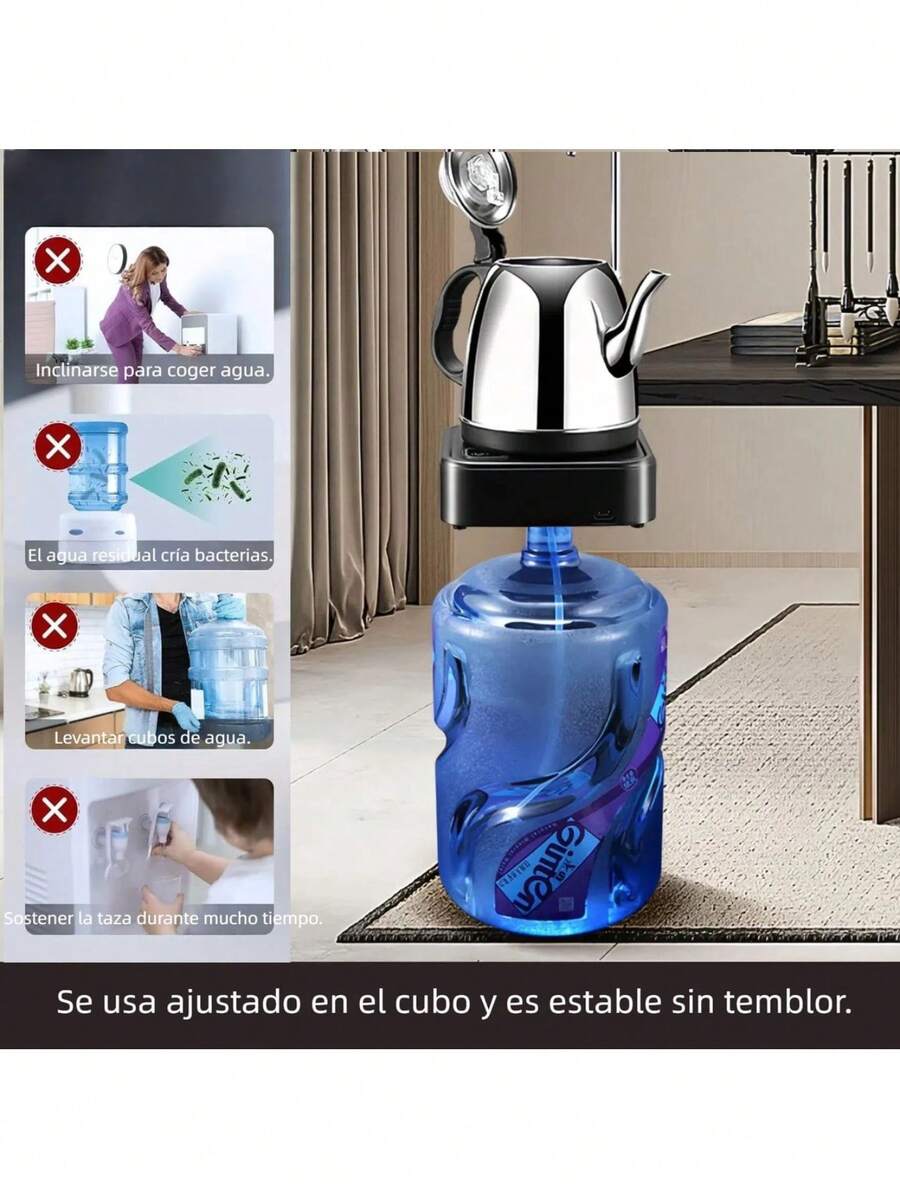 Bomba dispensadora de agua eléctrica, recargable, portátil