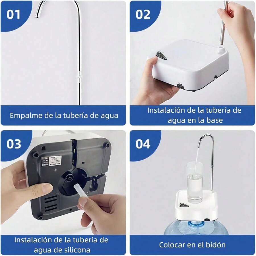 Bomba dispensadora de agua eléctrica, recargable, portátil