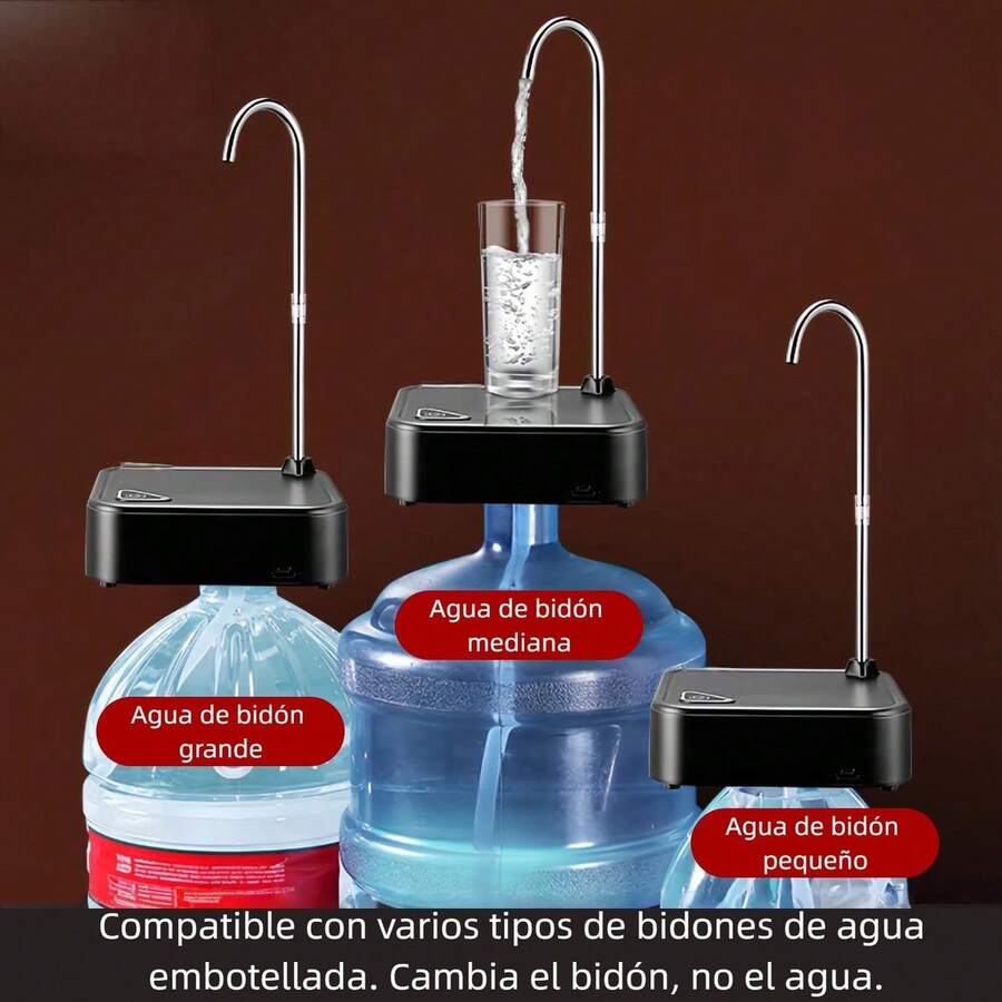 Bomba dispensadora de agua eléctrica, recargable, portátil