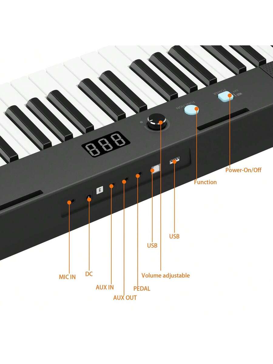 Piano eléctrico portátil de 61 teclas