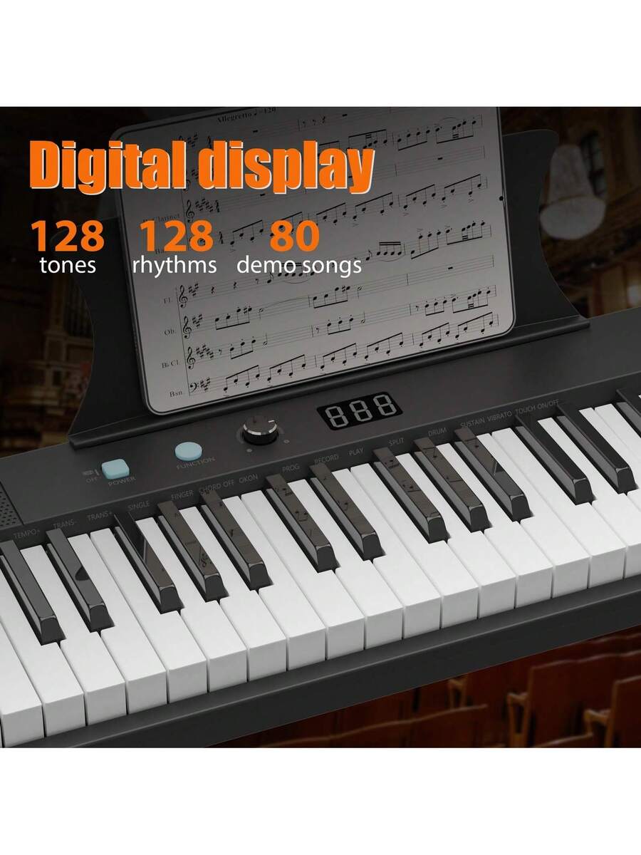 Piano eléctrico portátil de 61 teclas