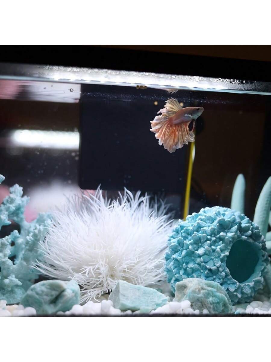 Lirio blanco artificial - Decoración de acuario de polietileno