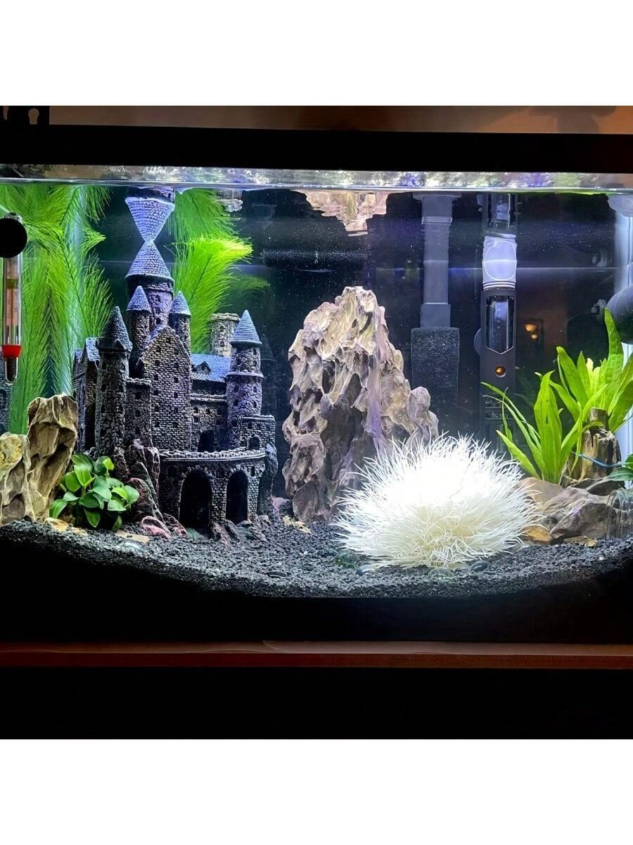 Lirio blanco artificial - Decoración de acuario de polietileno