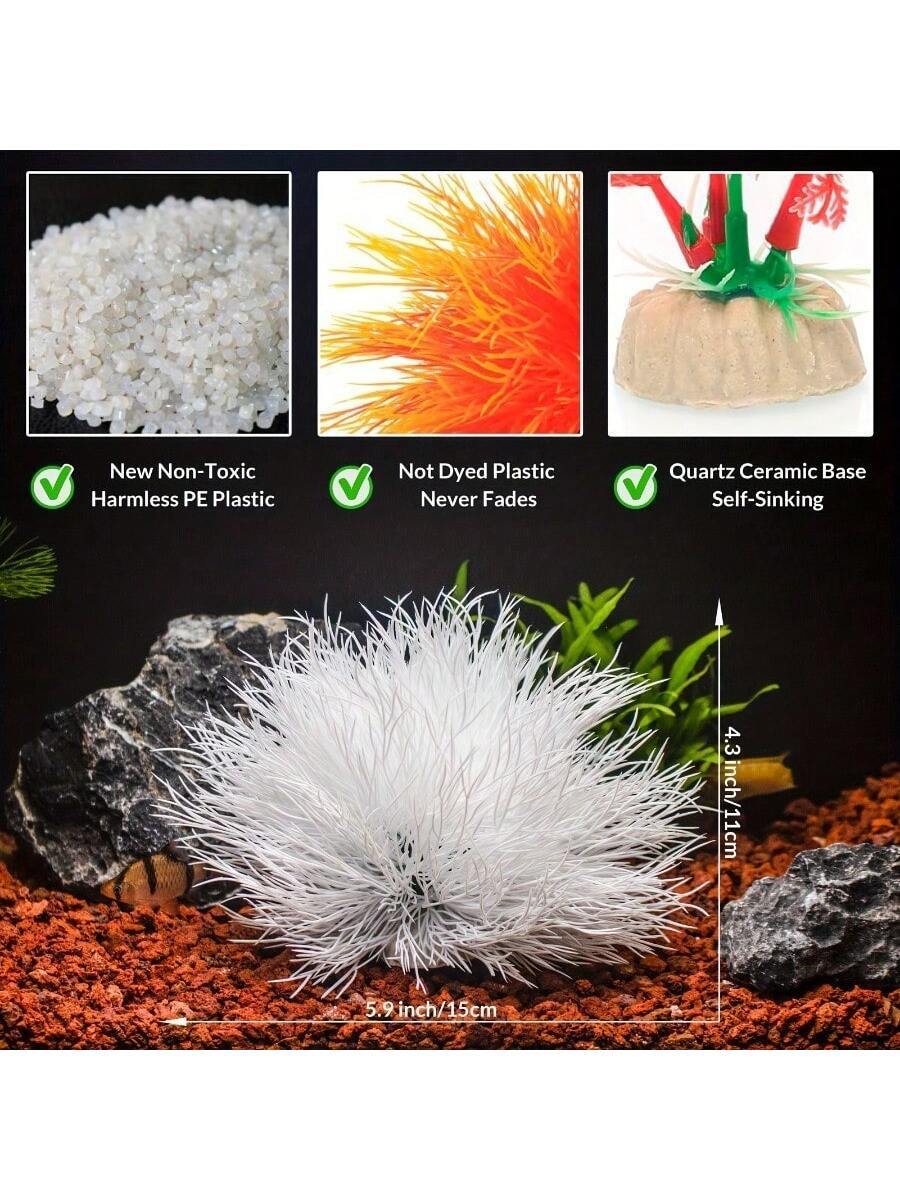 Lirio blanco artificial - Decoración de acuario de polietileno