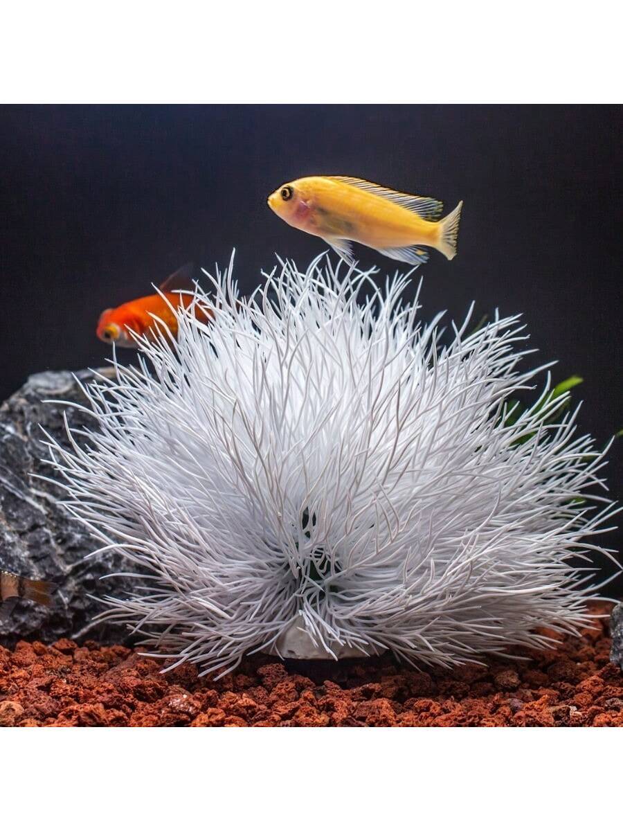 Lirio blanco artificial - Decoración de acuario de polietileno