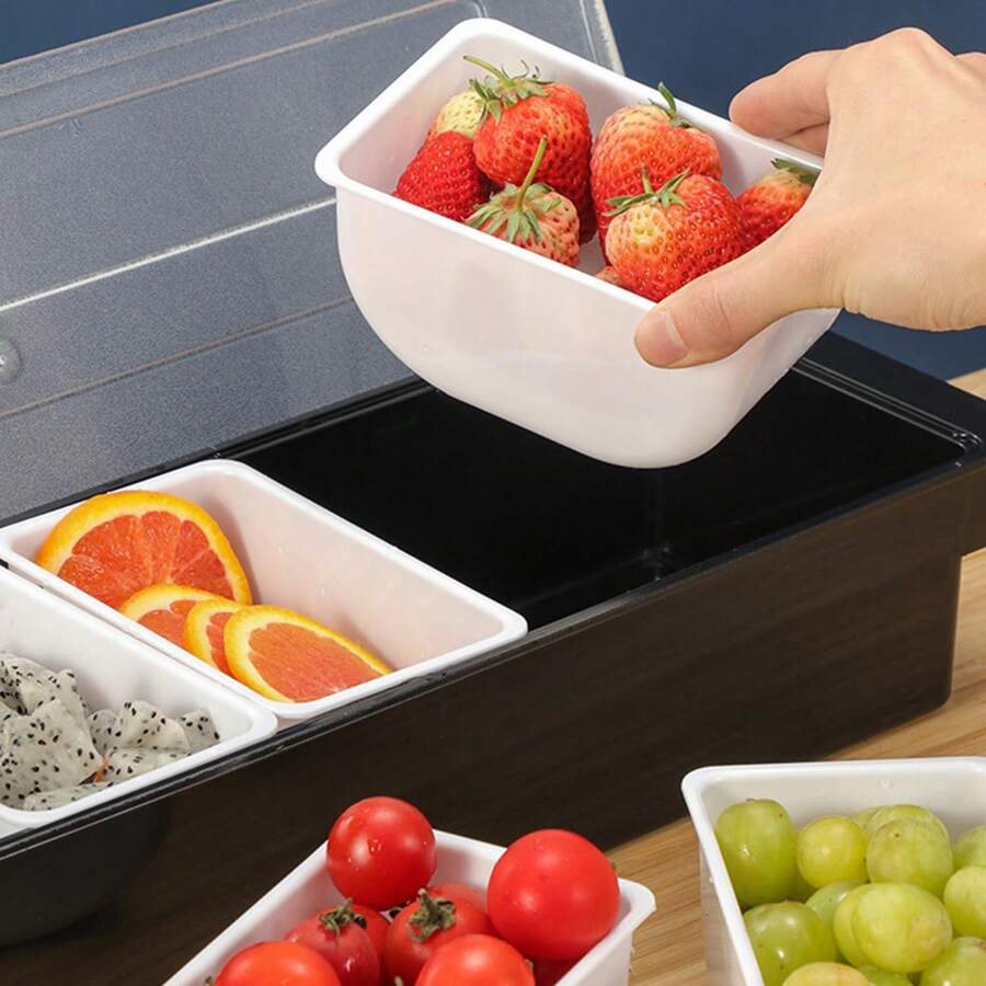 Caja De Condimentos Refrigerado Con Hielo Con 6 Contenedores