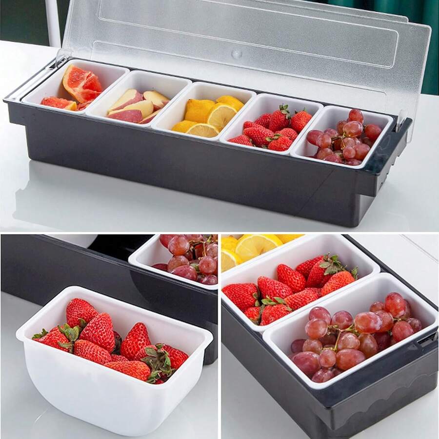 Caja De Condimentos Refrigerado Con Hielo Con 6 Contenedores