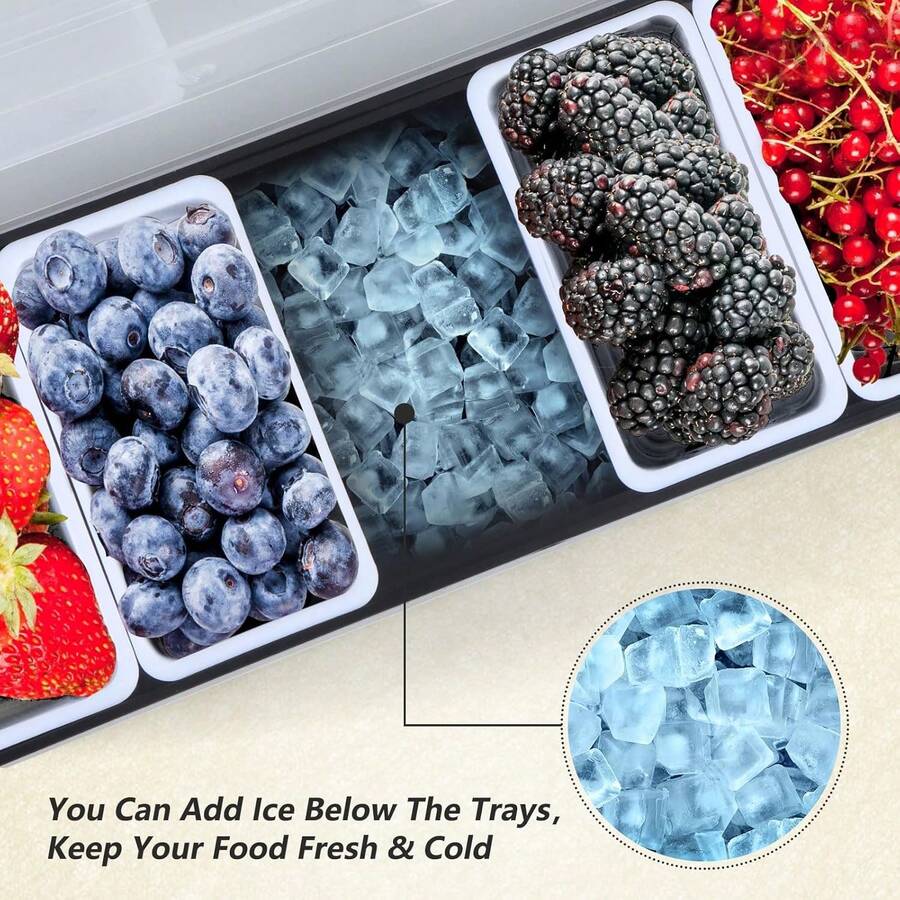 Caja De Condimentos Refrigerado Con Hielo Con 6 Contenedores