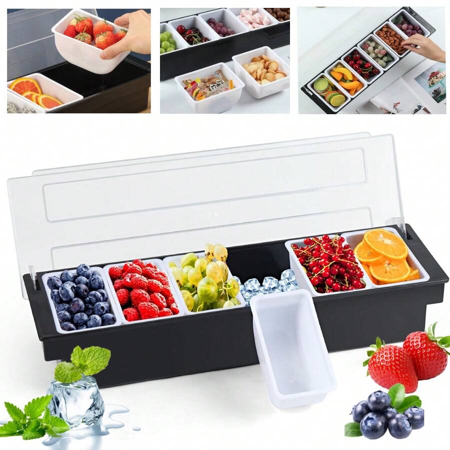 Caja De Condimentos Refrigerado Con Hielo Con 6 Contenedores