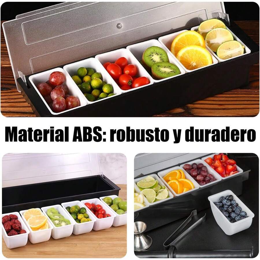 Caja De Condimentos Refrigerado Con Hielo Con 6 Contenedores