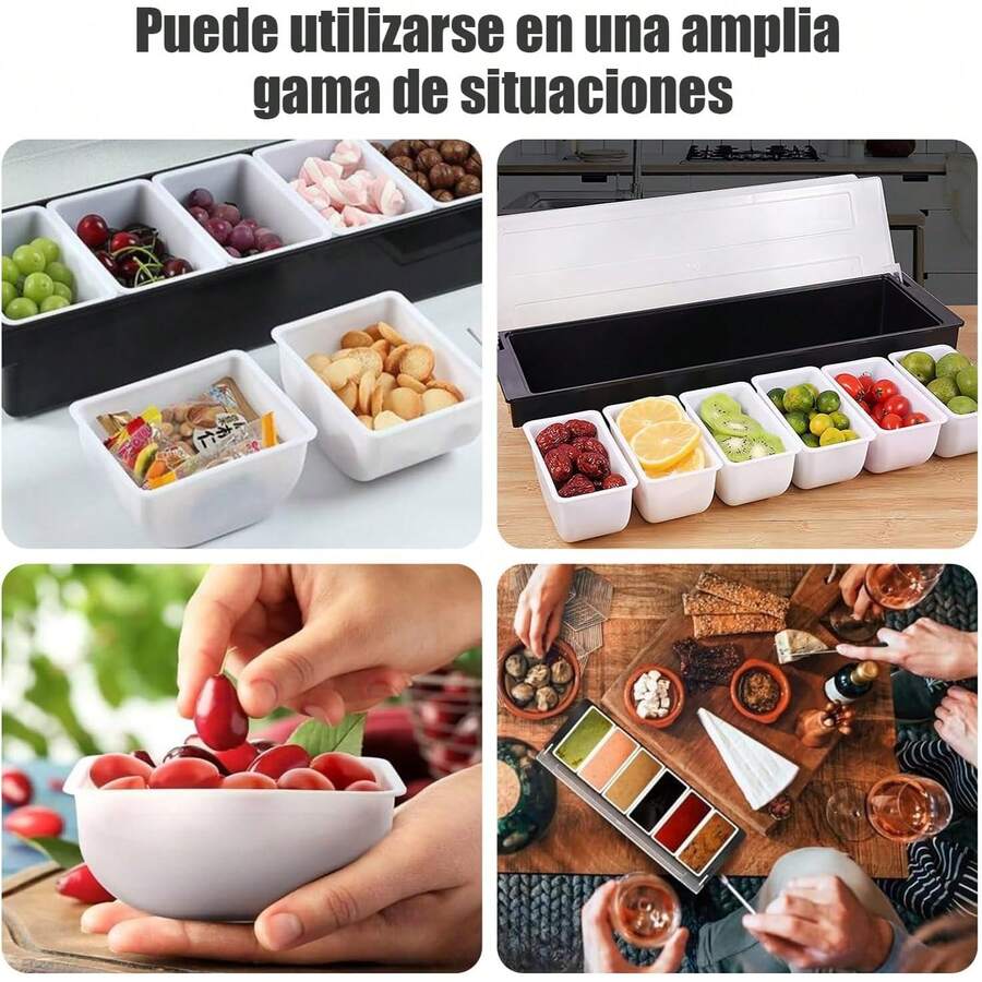 Caja De Condimentos Refrigerado Con Hielo Con 6 Contenedores